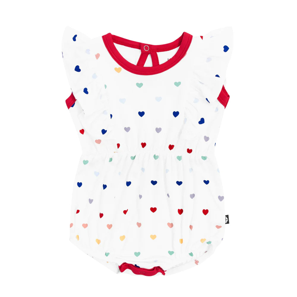 Kyte Baby Bubble Romper - Cloud Rainbow Heart
