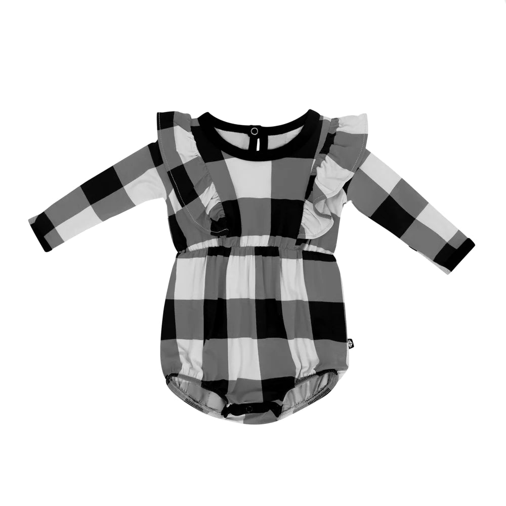 Kyte Baby Long Sleeve Bubble Romper Midnight Plaid