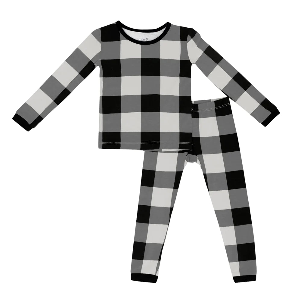 Kyte Baby Long Sleeve Toddler Pajamas Midnight Plaid 8T