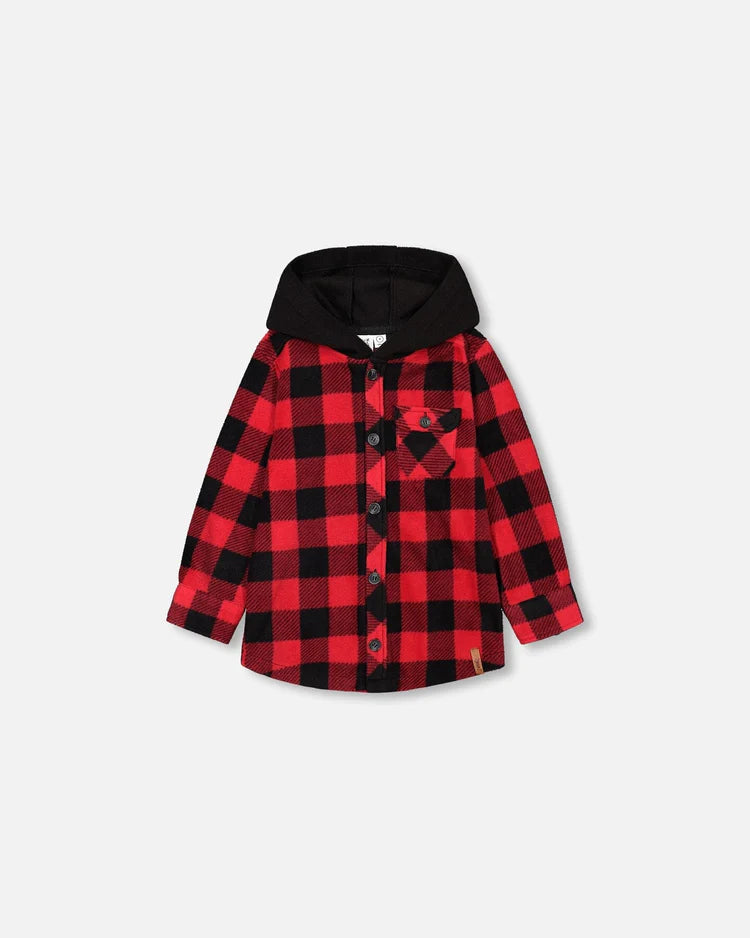 Buffalo plaid hooded jacket deals