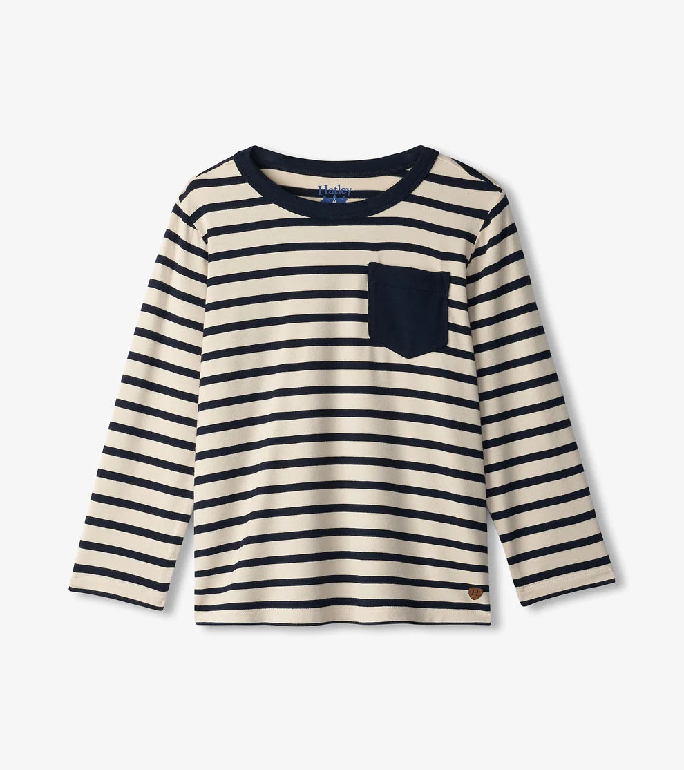 Hatley Longsleeve Bamboo Tee - Black and Cream Striped Hatley Longsleeve Bamboo Tee - Black and Cream Striped