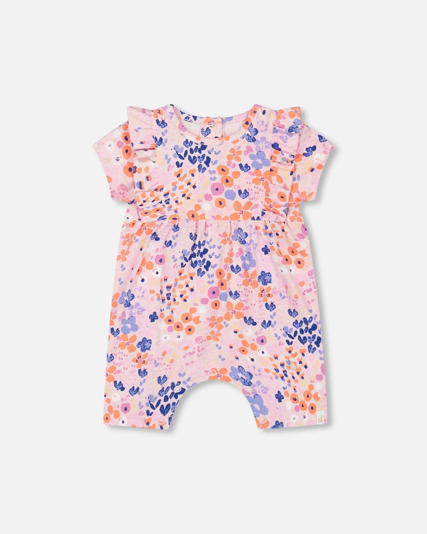 Deux Par Deux Organic Cotton Romper Lavender Printed Fields Flowers Deux Par Deux Organic Cotton Romper Lavender Printed Fields Flowers