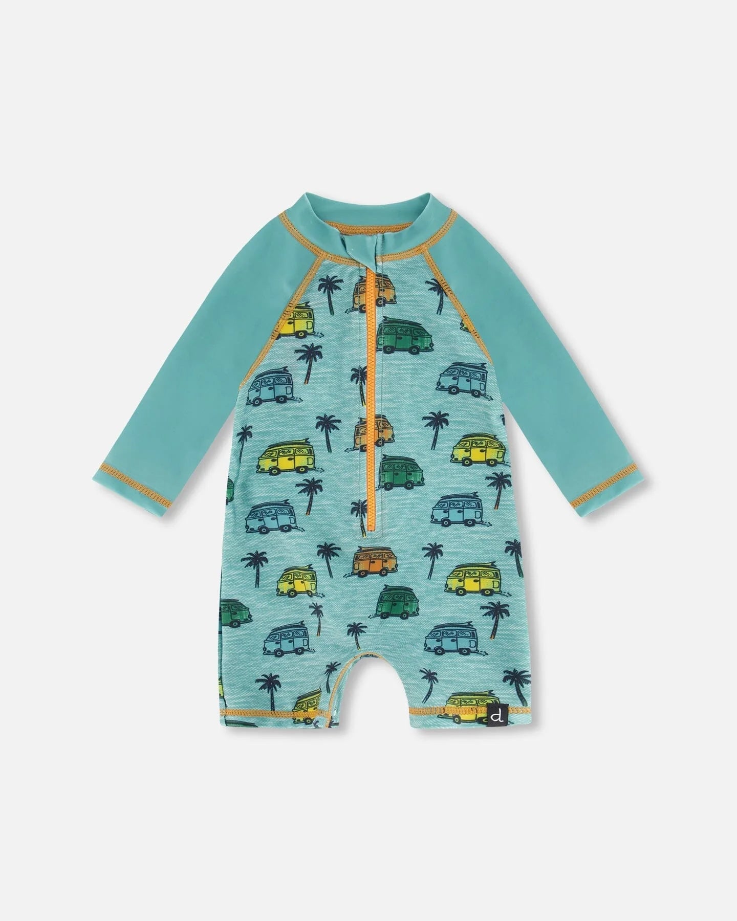 Deux Par Deux One Piece Rashguard Long Sleeve Print - Dinosaur Deux Par Deux One Piece Rashguard Long Sleeve Print - Dinosaur