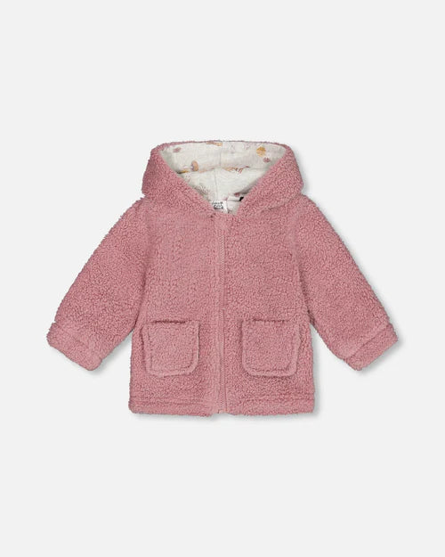 Deux Par Deux Sherpa Hooded Zip Jacket Deux Par Deux Sherpa Hooded Zip Jacket