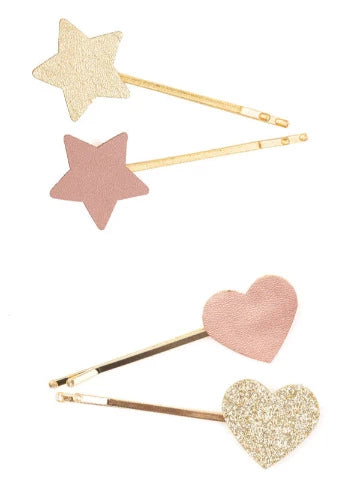 Great Pretenders Boutique Matte Star/Heart Bobbypins - 2pc Great Pretenders Boutique Matte Star/Heart Bobbypins - 2pc