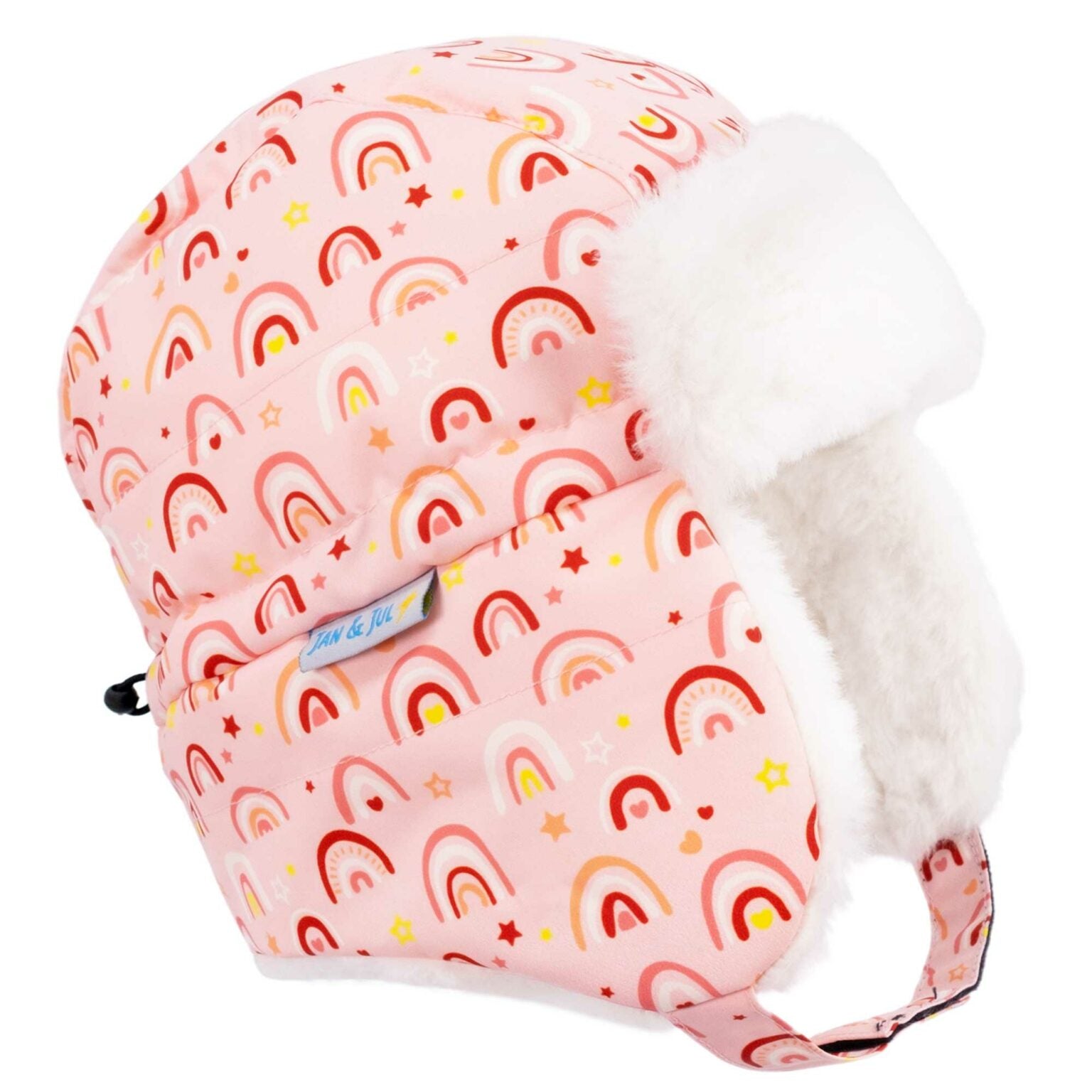 Jan & Jul Toasty-Dry Trapper Winter Hat - Pink Rainbow Jan & Jul Toasty-Dry Trapper Winter Hat - Pink Rainbow