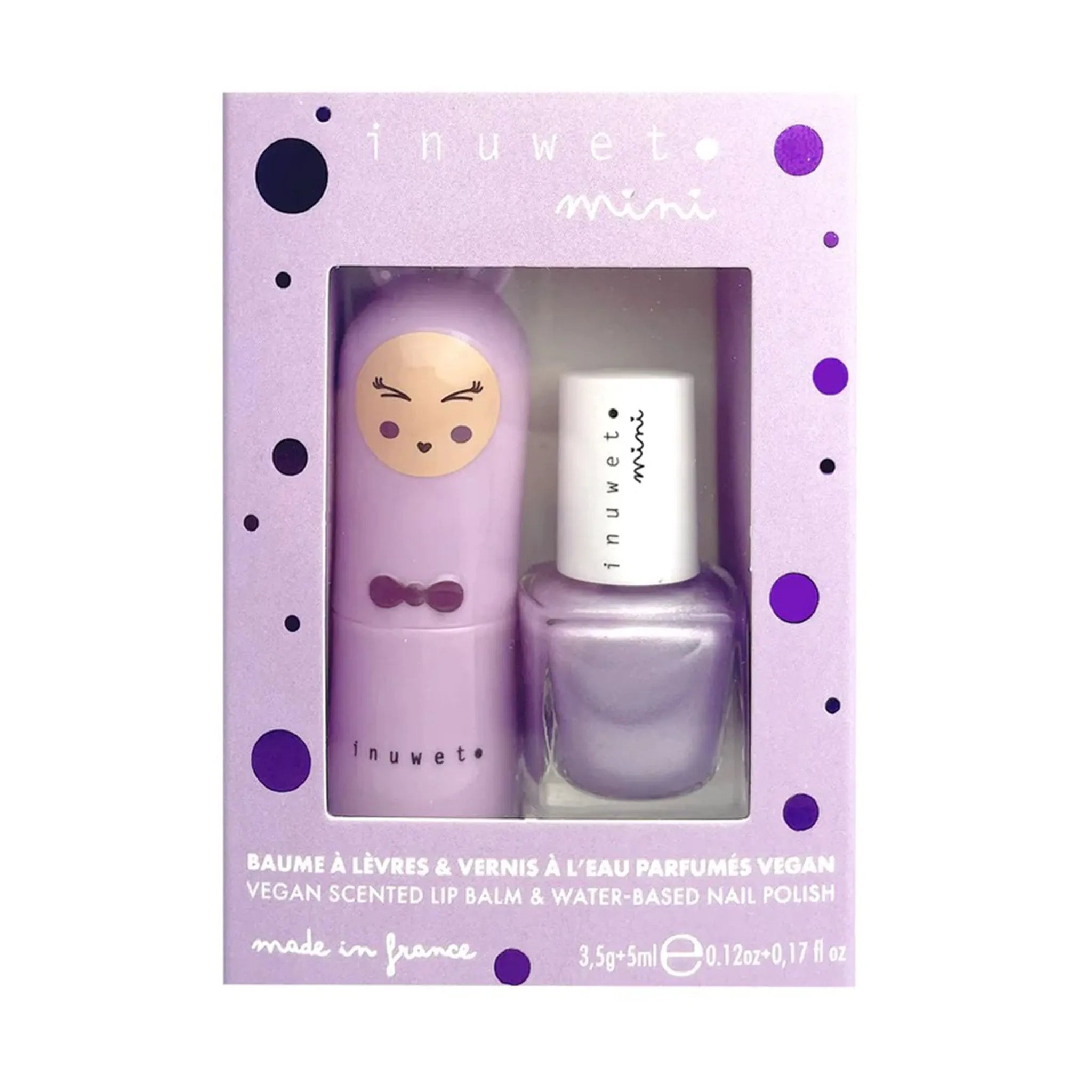 Inuwet Duo - Lip Balm/Nail Polish - Violet/Marshmallow Inuwet Duo - Lip Balm/Nail Polish - Violet/Marshmallow