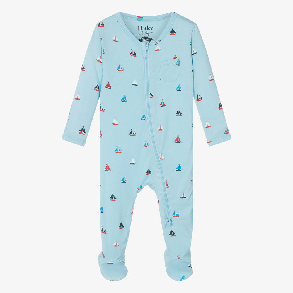 Hatley Baby Bamboo Coverall - Tiny Sailboats Hatley Baby Bamboo Coverall - Tiny Sailboats