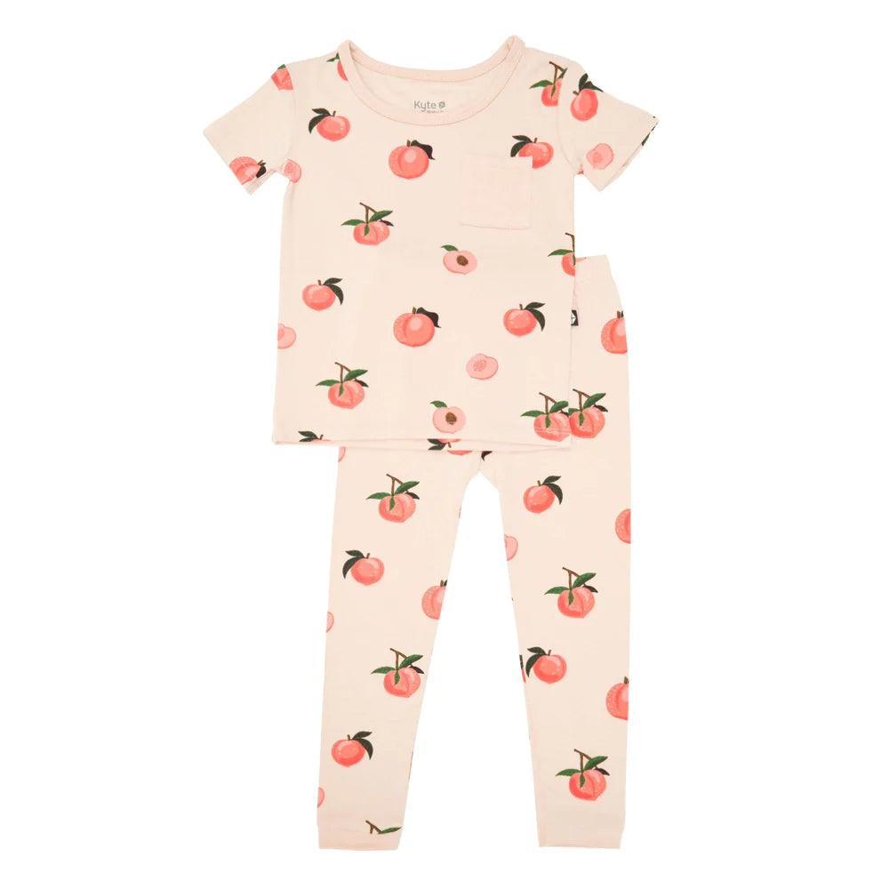 Kyte Baby Short Sleeve Pajamas in Peach Peach 6T