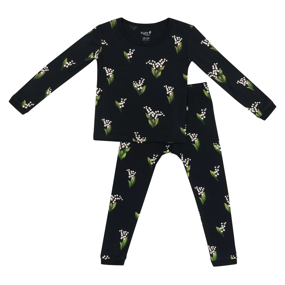 Kyte Baby Long Sleeve Pajama Set - Midnight Lily Kyte Baby Long Sleeve Pajama Set - Midnight Lily