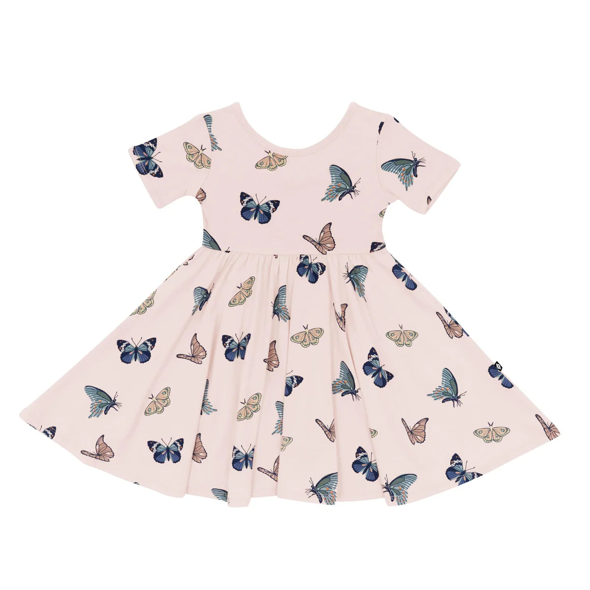 Kyte Baby Short Sleeve Twirl Dress - Blush Butterfly