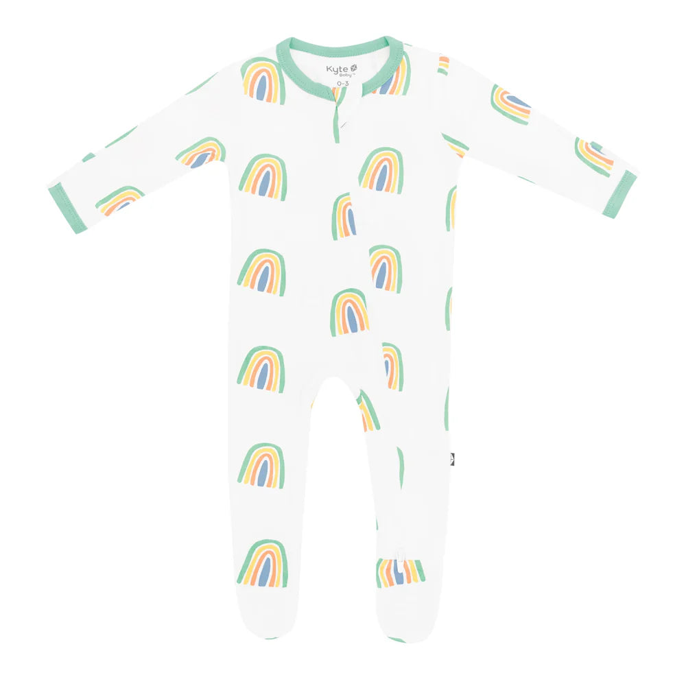 Kyte Baby Zippered Footie - Wasabi Rainbow Kyte Baby Zippered Footie - Wasabi Rainbow