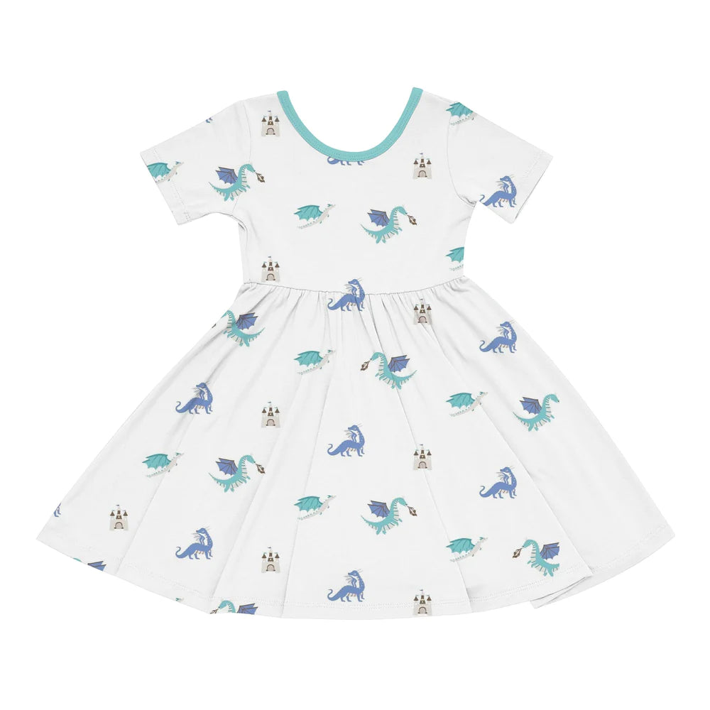 Kyte Baby Short Sleeve Twirl Dress - Dragon Kyte Baby Short Sleeve Twirl Dress - Dragon