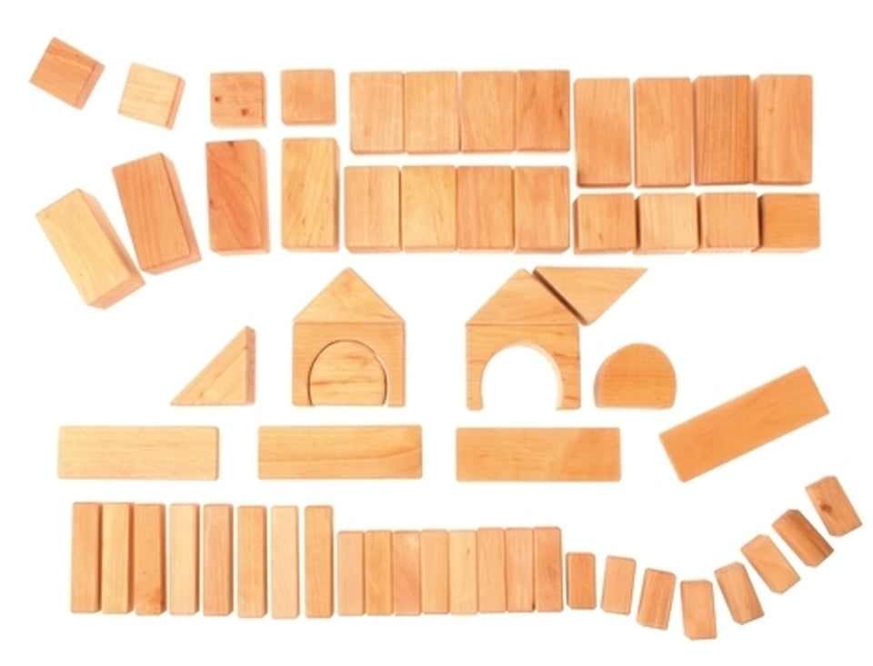 Grimm's 60pc Natural Geometric Blocks Set (in net bag) Grimm's 60pc Natural Geometric Blocks Set (in net bag)