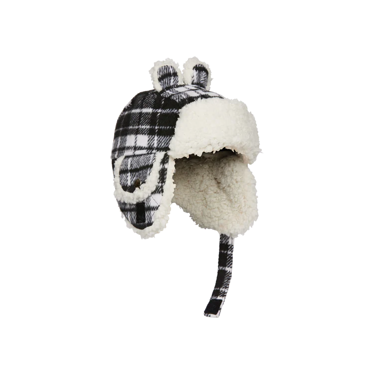 Kombi Cute Aviator Infant Hat - White Tartan Kombi Cute Aviator Infant Hat - White Tartan