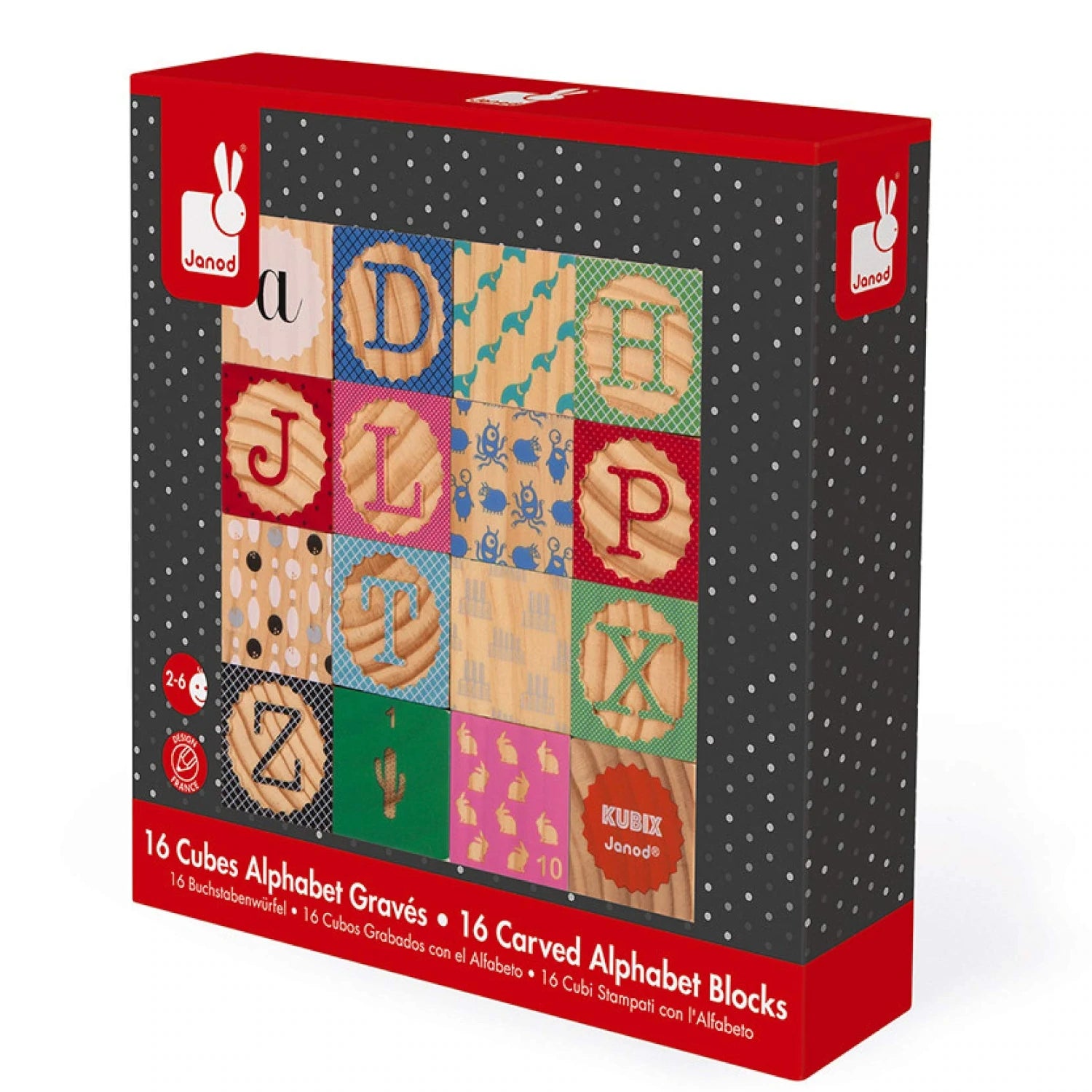 Janod 16pc Alphabet Blocks Janod 16pc Alphabet Blocks