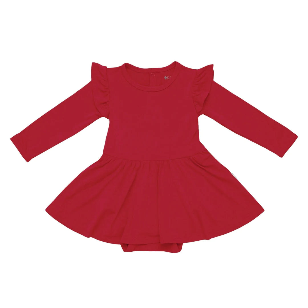 Kyte Baby Long Sleeve Twirl Bodysuit Dress - Cardinal Kyte Baby Long Sleeve Twirl Bodysuit Dress - Cardinal