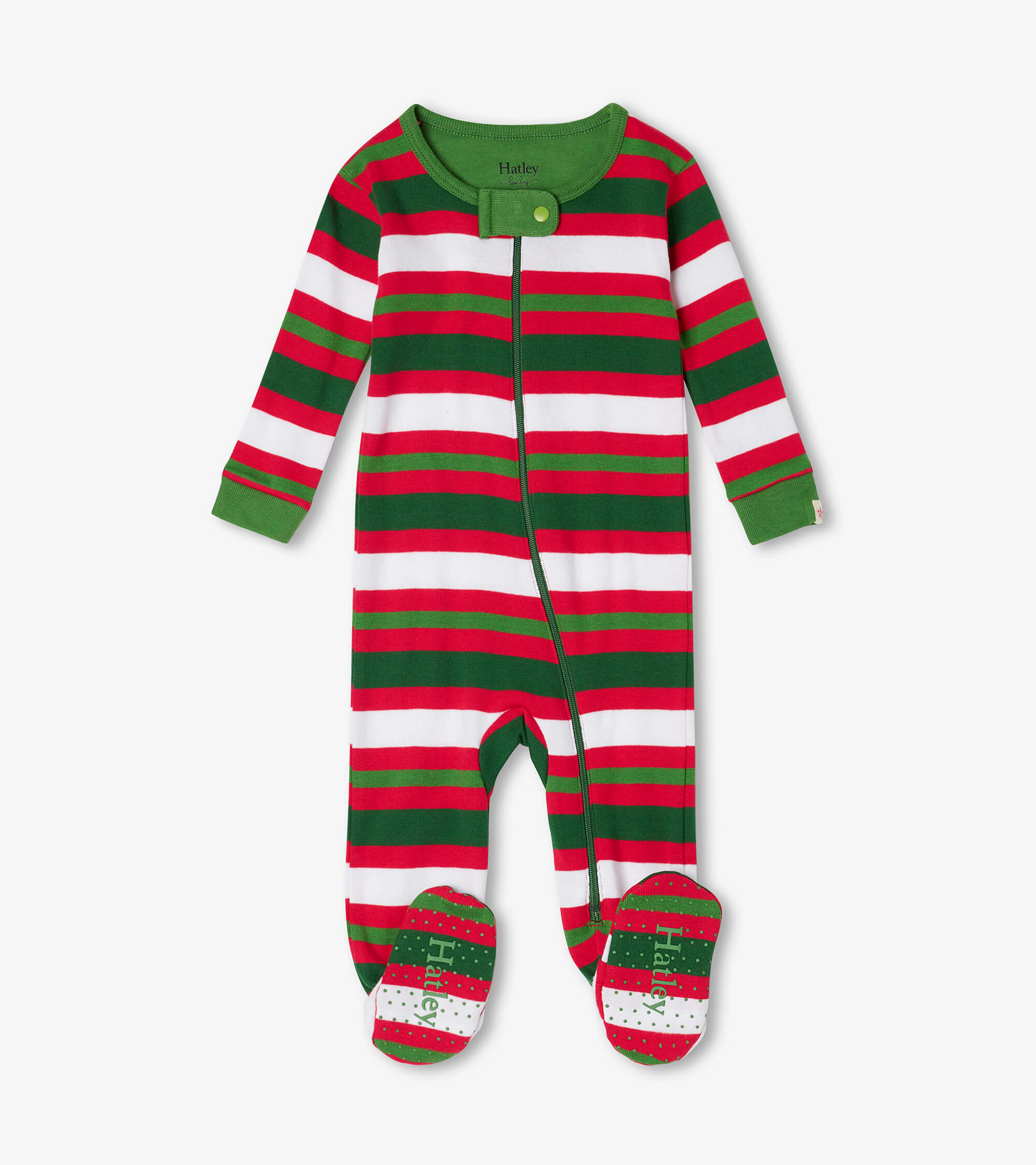 Hatley Footed Coverall - Candy Cane Stripes Hatley Footed Coverall - Candy Cane Stripes