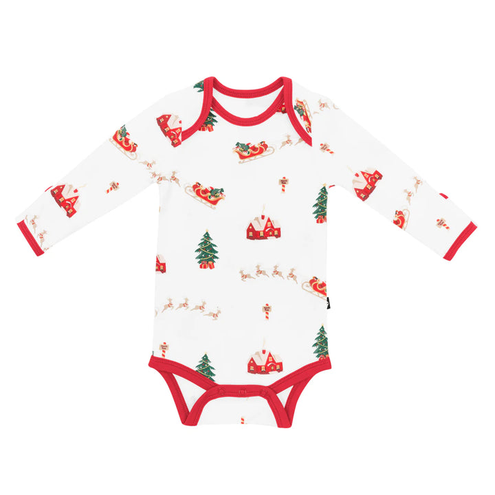 Kyte Baby Long Sleeve Bodysuit - Santa Sleigh