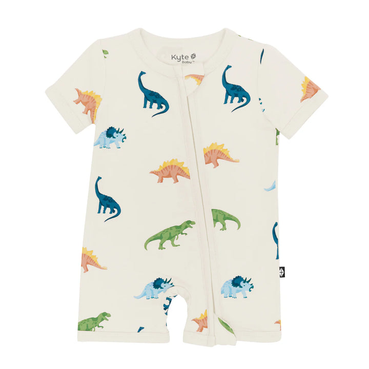 Kyte Baby Zippered Shortall - Ecru Roar