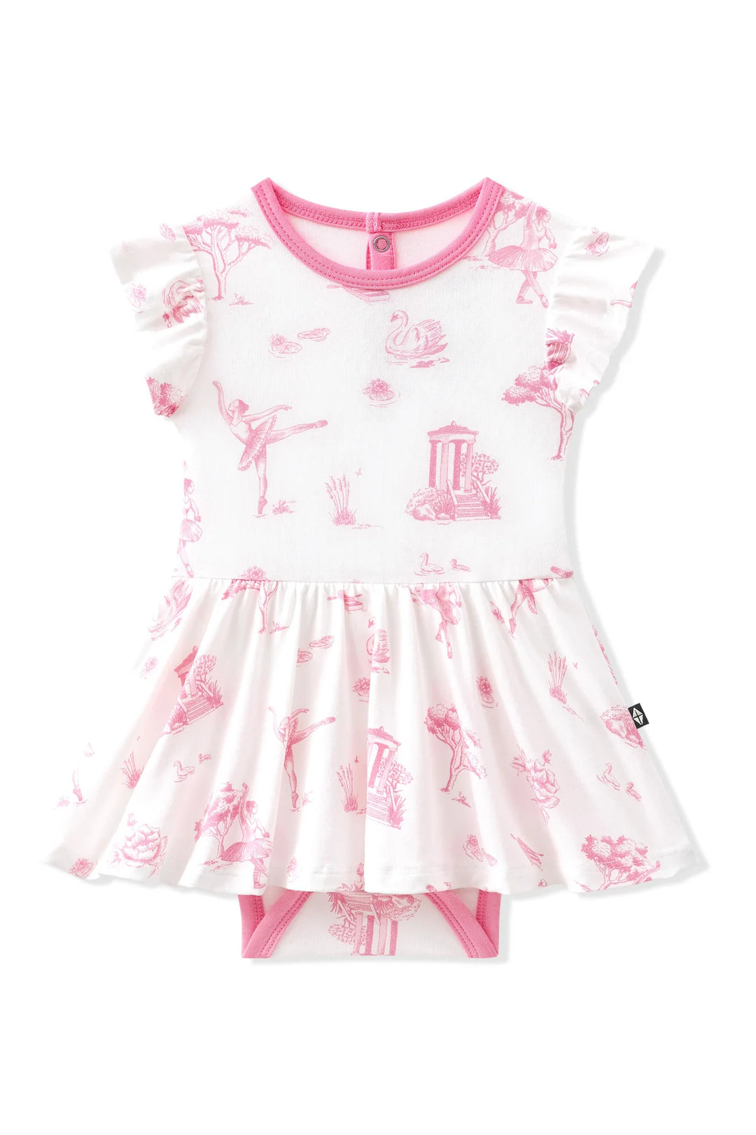Kyte Baby Twirl Bodysuit Dress - Toile Ballet