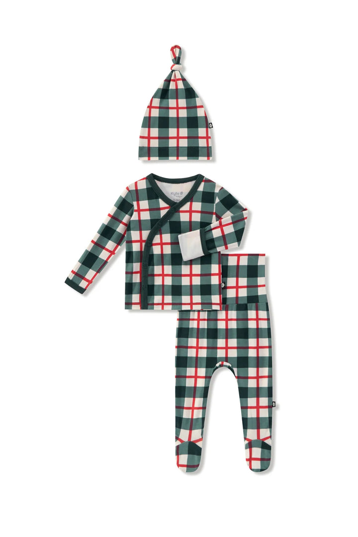 Kyte Baby Take Me Home Set with Cap - Holiday Plaid