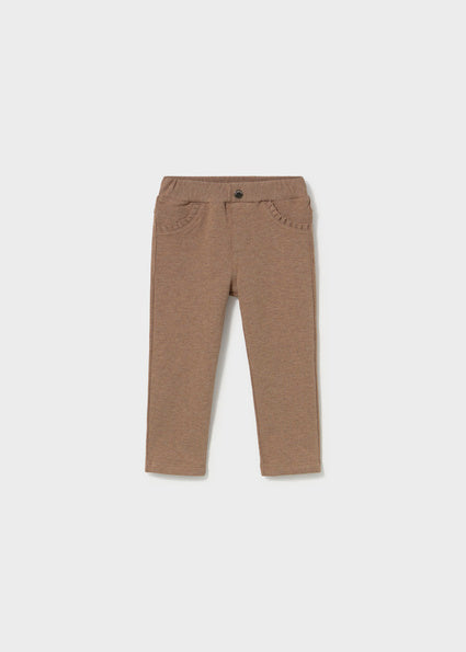 Mayoral Baby Fleece Lined Jeggings - Walnut