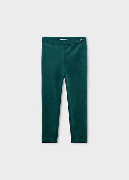Mayoral Basic Velvet Leggings - Nenufar Green