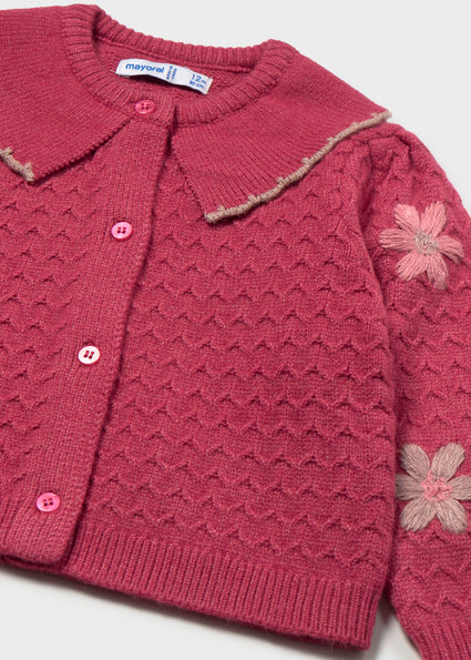 Mayoral Knit Floral Cardigan - Petal Mix