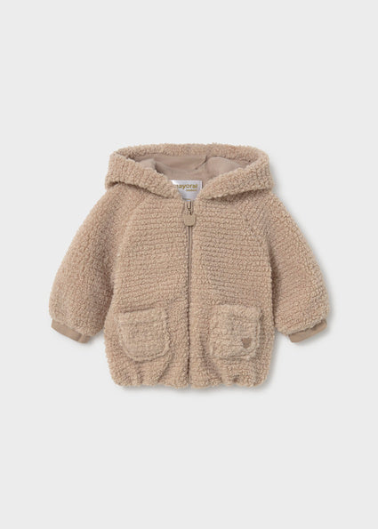 Mayoral Fleece Hooded Sweater - Almond