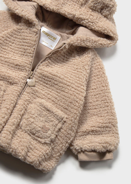 Mayoral Fleece Hooded Sweater - Almond