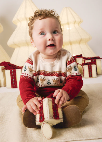 Mayoral Sweater and Pant Set - Printed Reindeer