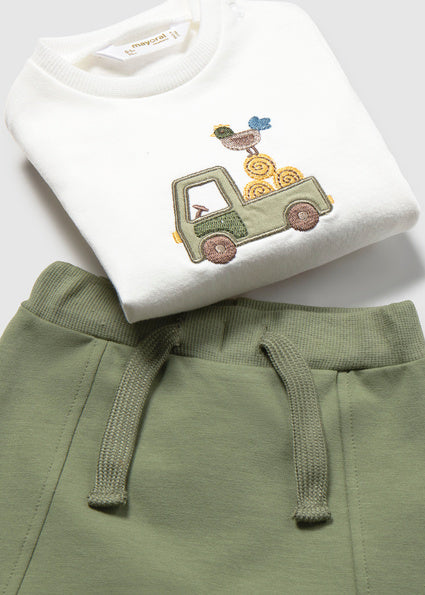 Mayoral 3pc Tracksuit with Printed Vest - Forest