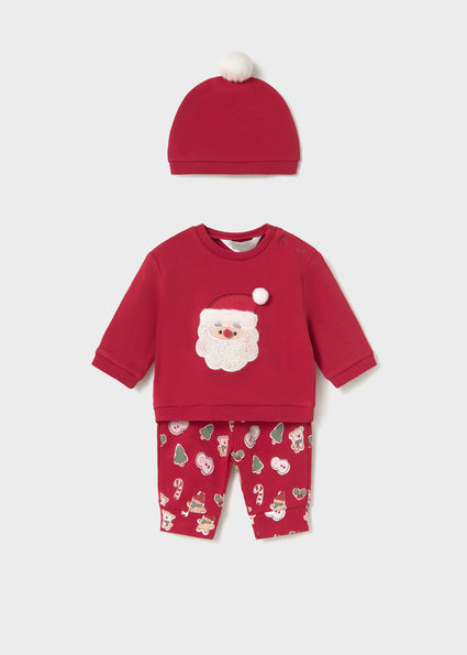 Mayoral 3pc Patterned Set -Red/Santa