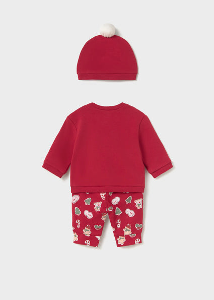 Mayoral 3pc Patterned Set -Red/Santa