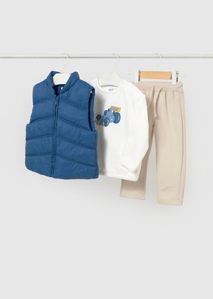 Mayoral 3pc Set with Vest - Indigo