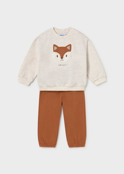 Mayoral Pullover Graphic Tracksuit - Brick Red