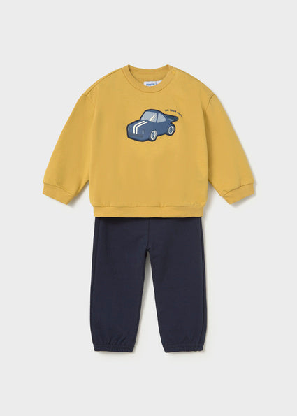 Mayoral Graphic Pullover Tracksuit - Custard