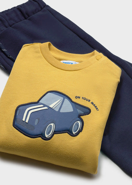 Mayoral Graphic Pullover Tracksuit - Custard