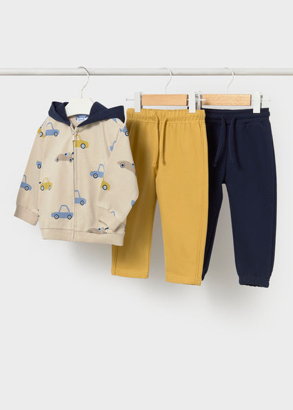 Mayoral Printed Sweater and 2pc Pant Set - Custard