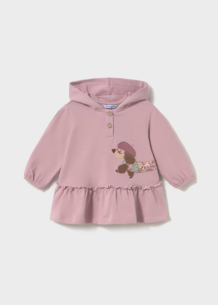 Mayoral Hooded Ruffle Dress - Mauve