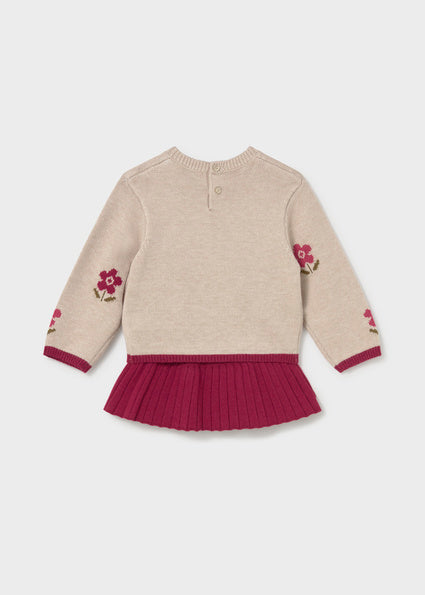 Mayoral Skirt and Sweater Set - Raspberry