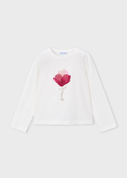 Mayoral Printed Long Sleeve Shirt - Natural Raspberry