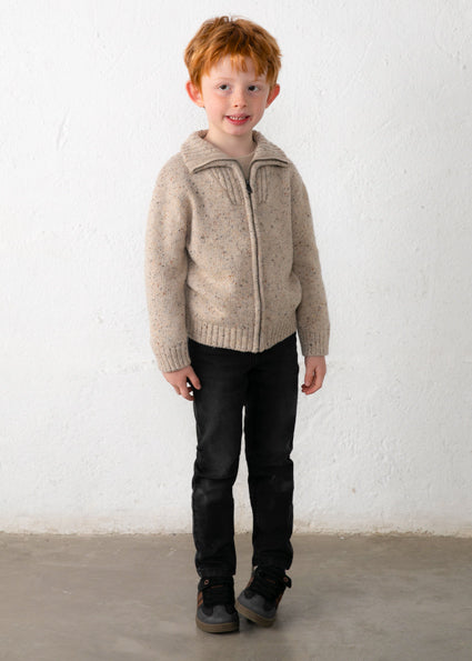 Mayoral Knit Zipper Sweater - Tweed