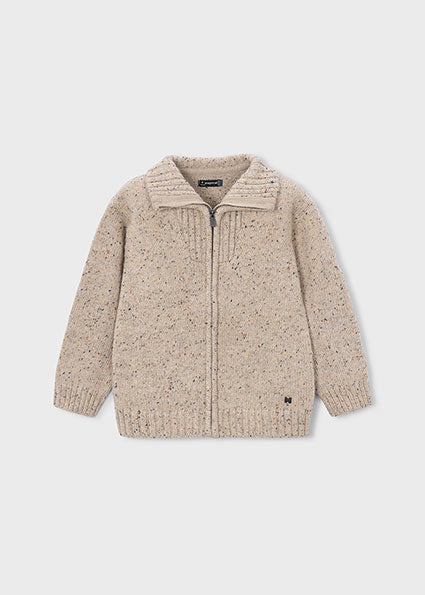 Mayoral Knit Zipper Sweater - Tweed