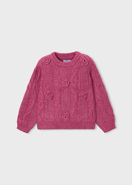 Mayoral Flower Applique Sweater - Petal Mix