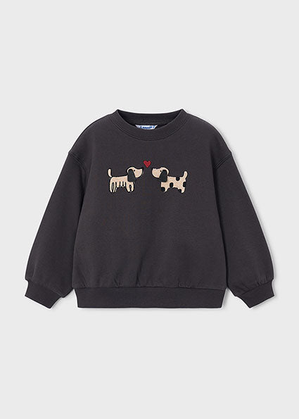 Mayoral Pullover Puppy Sweater - Coal