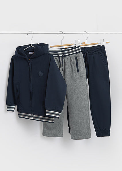 Mayoral Zip-Up Hoodie and 2 Pants Set - Blue