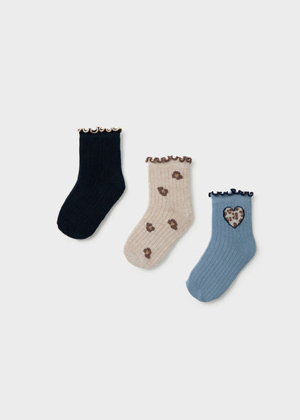Mayoral 3pc Ruffle Sock Set - Navy