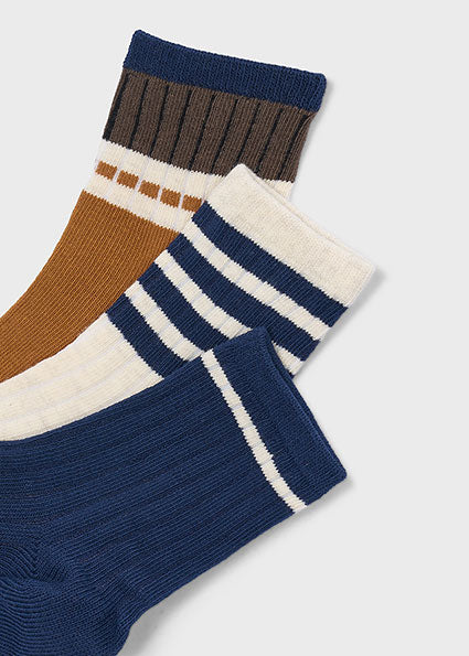 Mayoral 3pc Sock Set - Mud